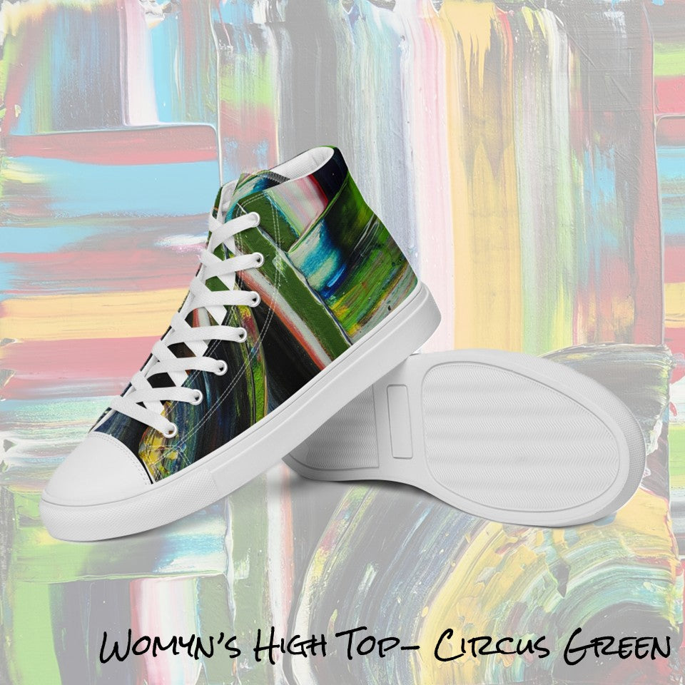Womyn's High Top- Circus Green