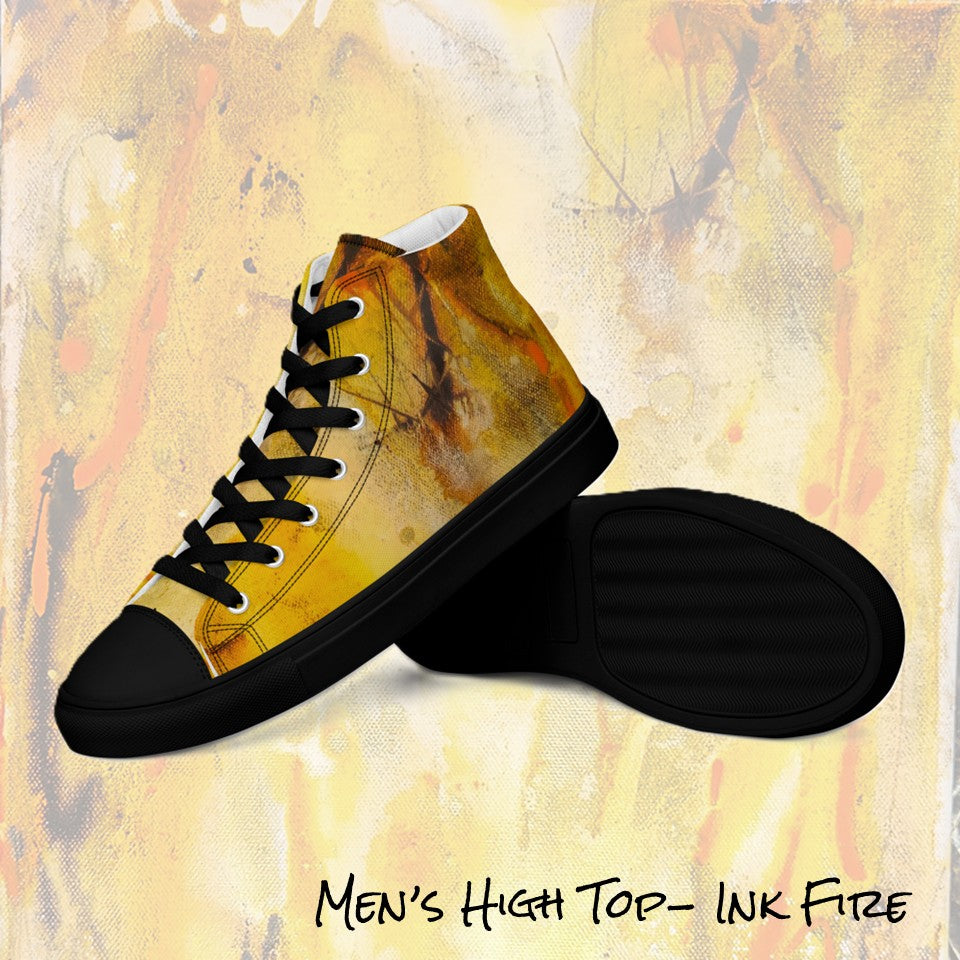 Men's High Top- Ink Fire