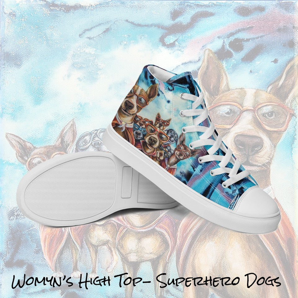 Womyn's High Top- Superhero Dogs
