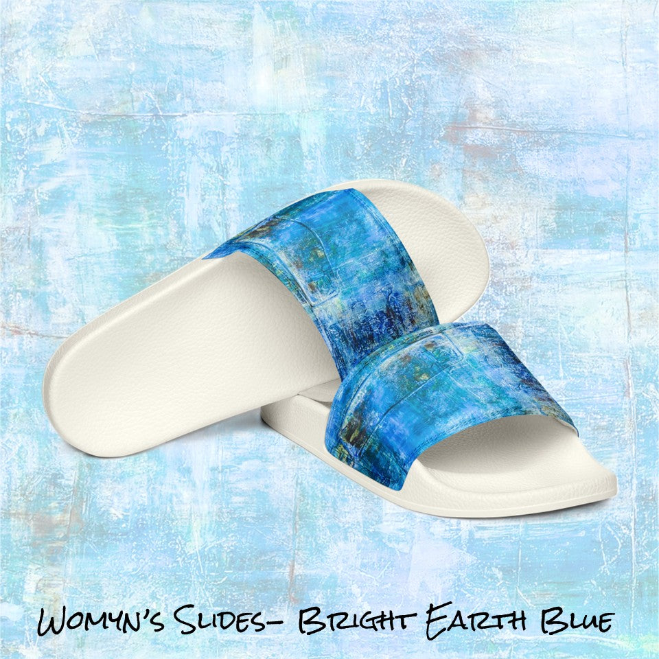 Womyn's slides- Bright Earth Blue