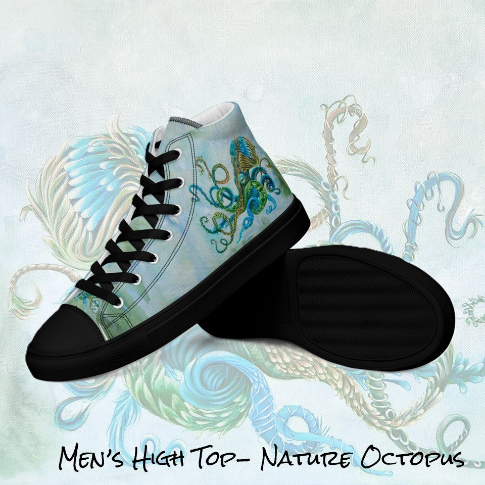 Men's High Top- Nature Octopus