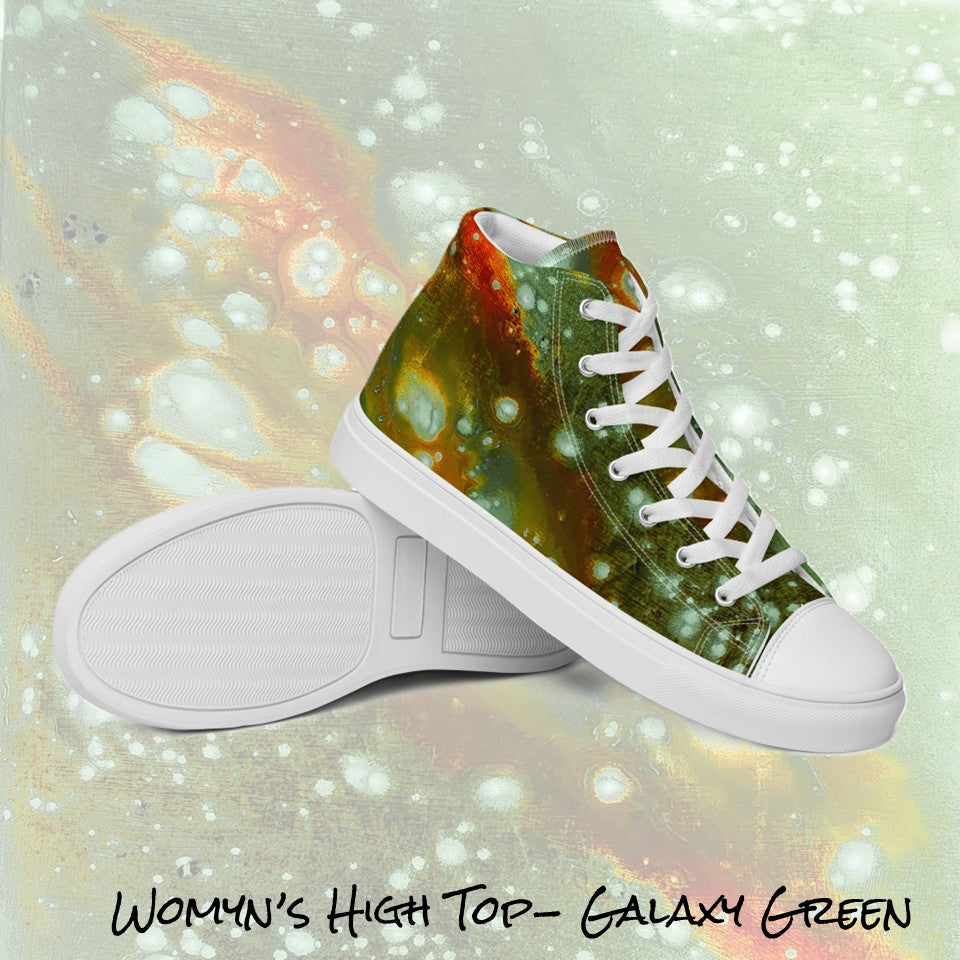 Womyn's High Top- Galaxy Green a.k.a. Surface of Mercury