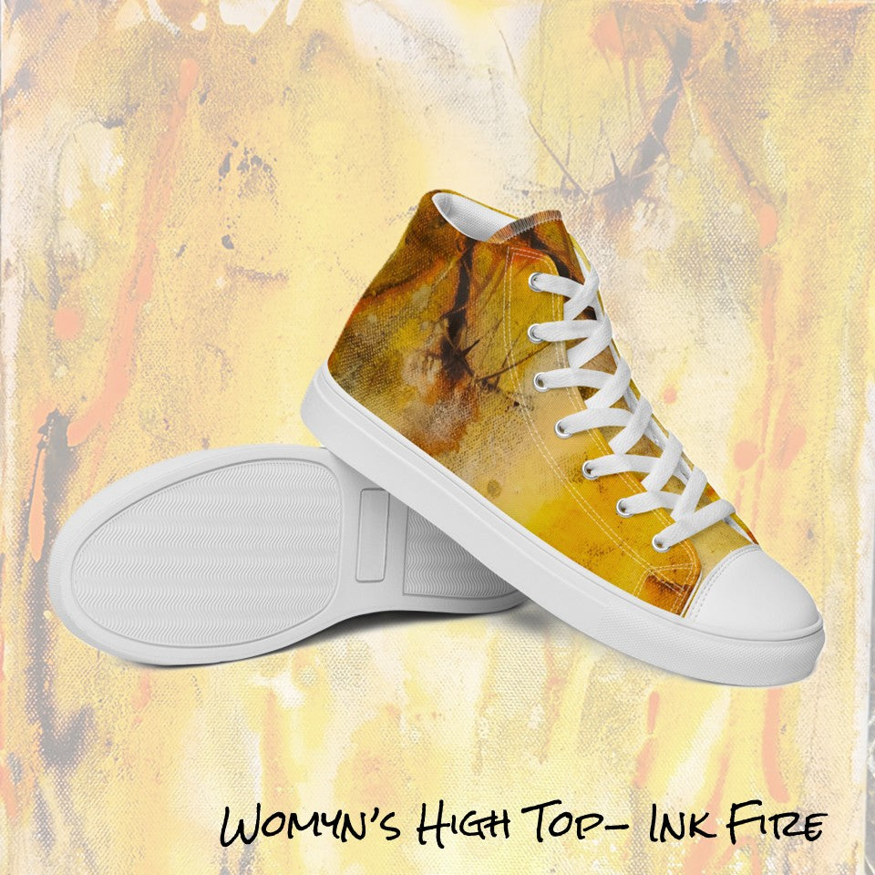 Womyn's High Top- Ink Fire