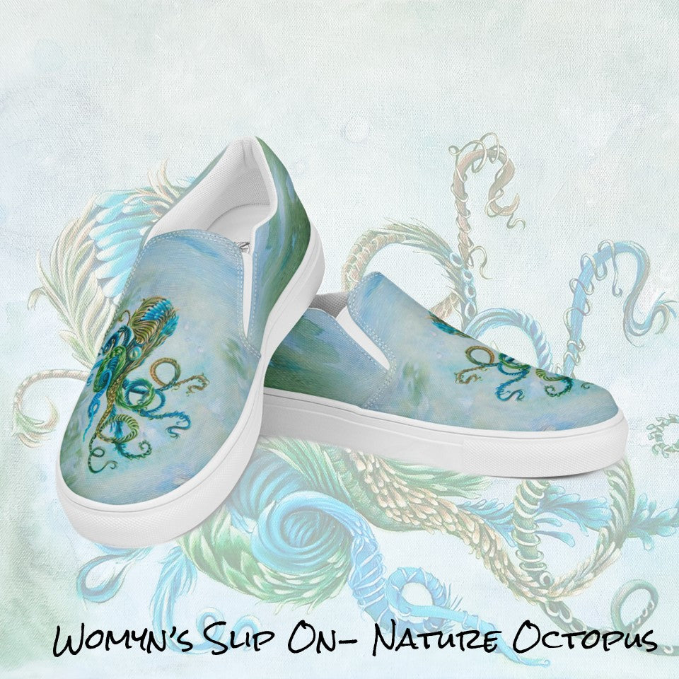 Womyn's Slip On- Nature Octopus