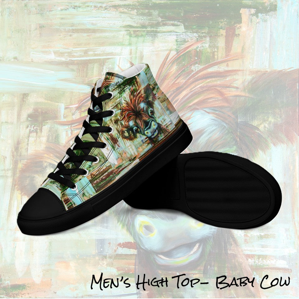 Men's High Top- Baby Cow