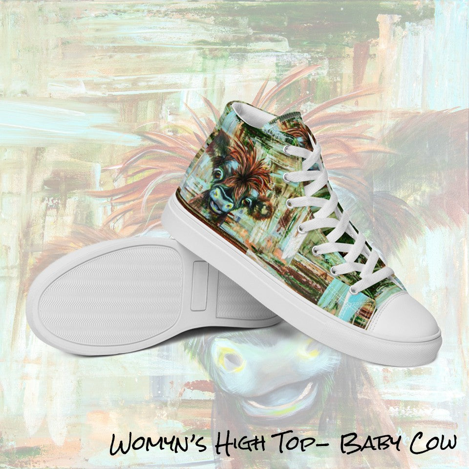 Womyn's High Top- Baby Cow