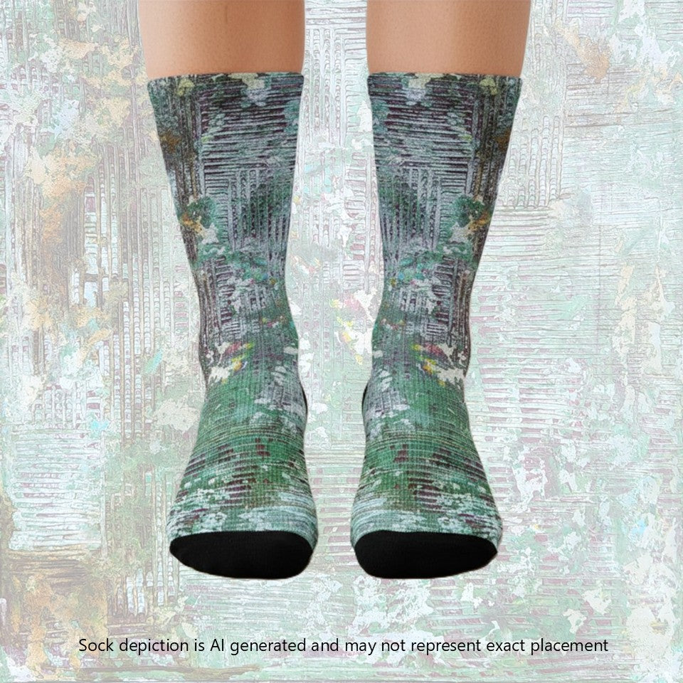Crew socks- Weave Green