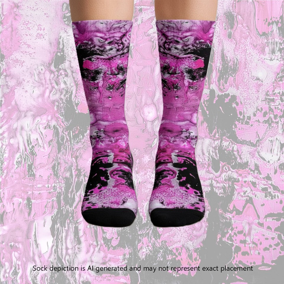 Crew socks- Pink Marble