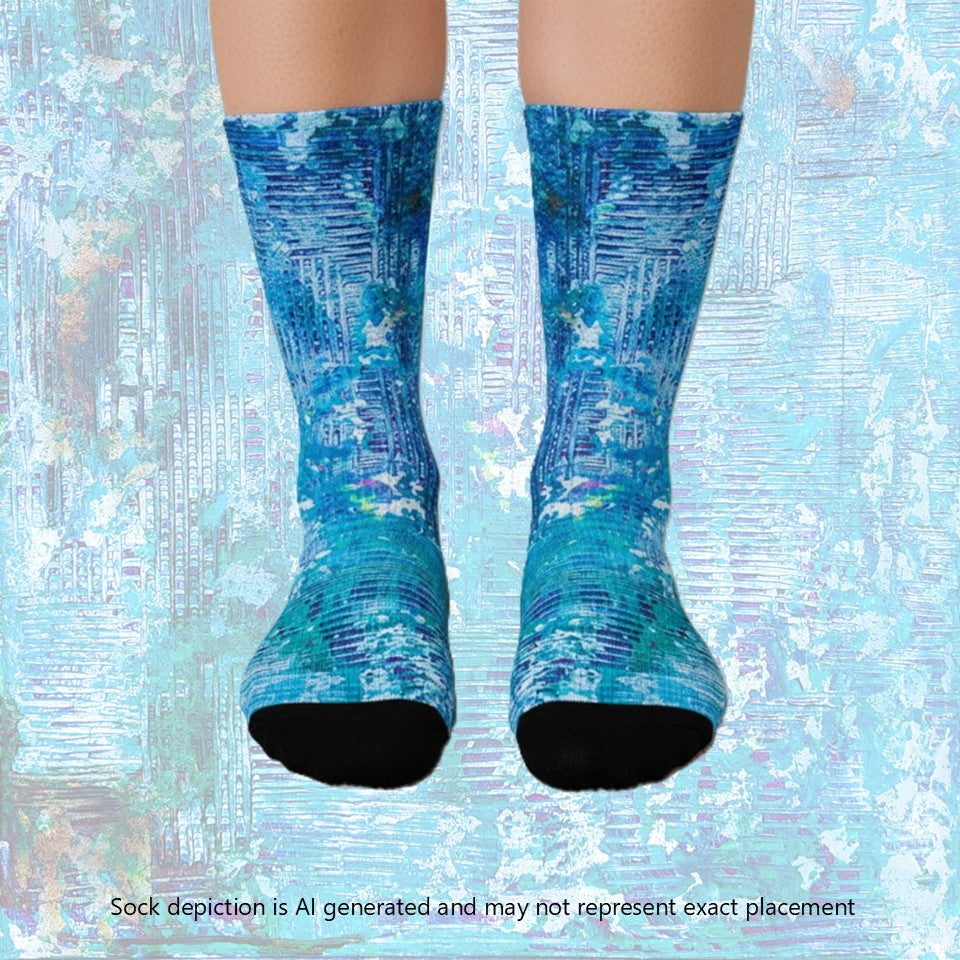 Crew socks- Weave Blue