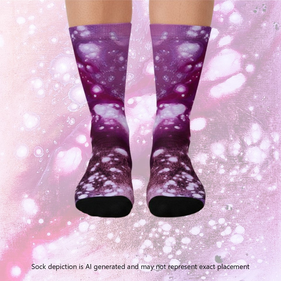 Crew socks- Galaxy Fuchsia