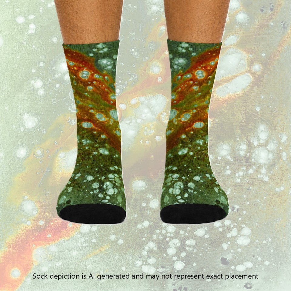Crew socks- Galaxy Green a.ka. Surface of Mercury