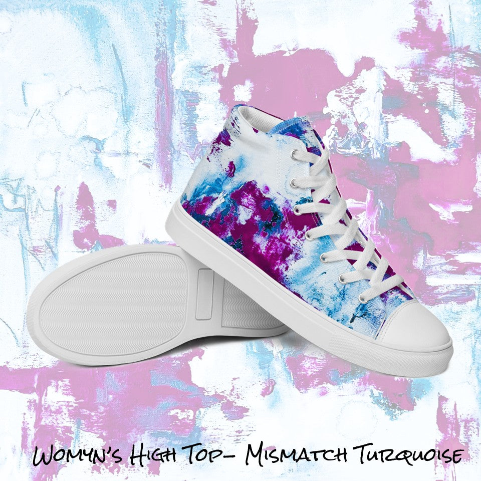Womyn's High Top- Mismatch Turquoise