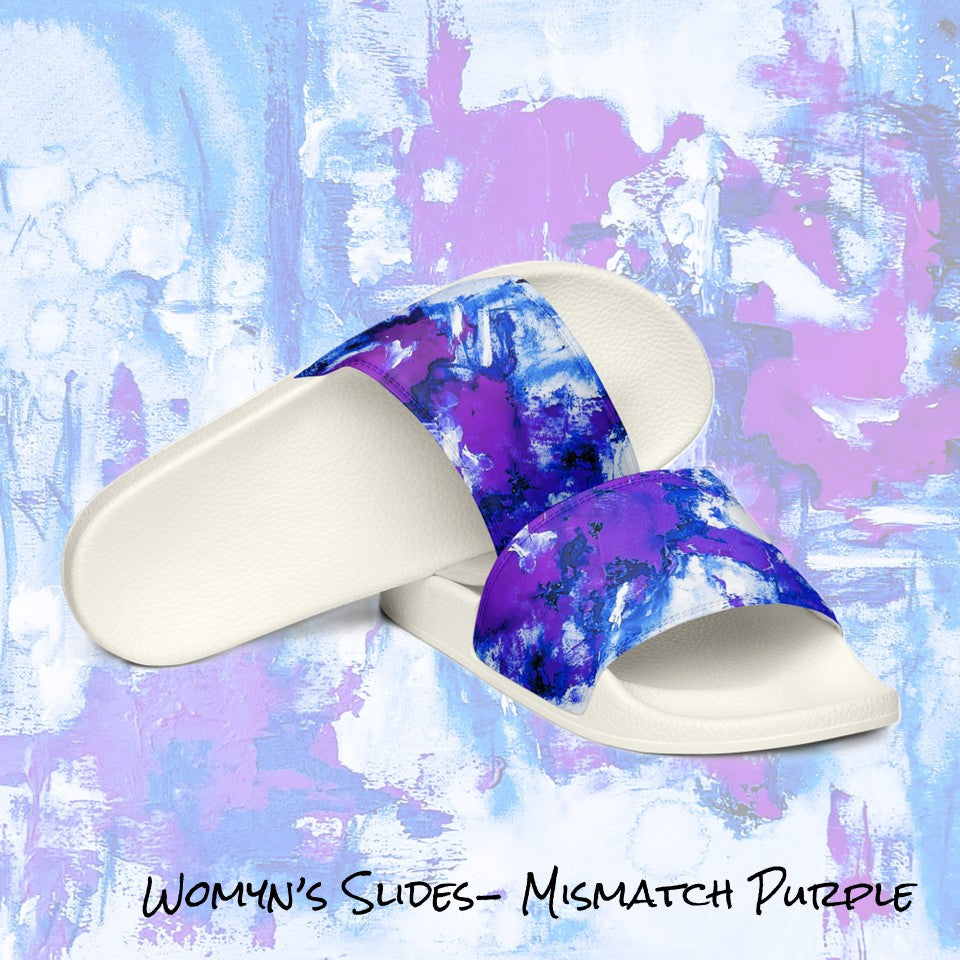 Womyn's Slides- Mismatch Purple