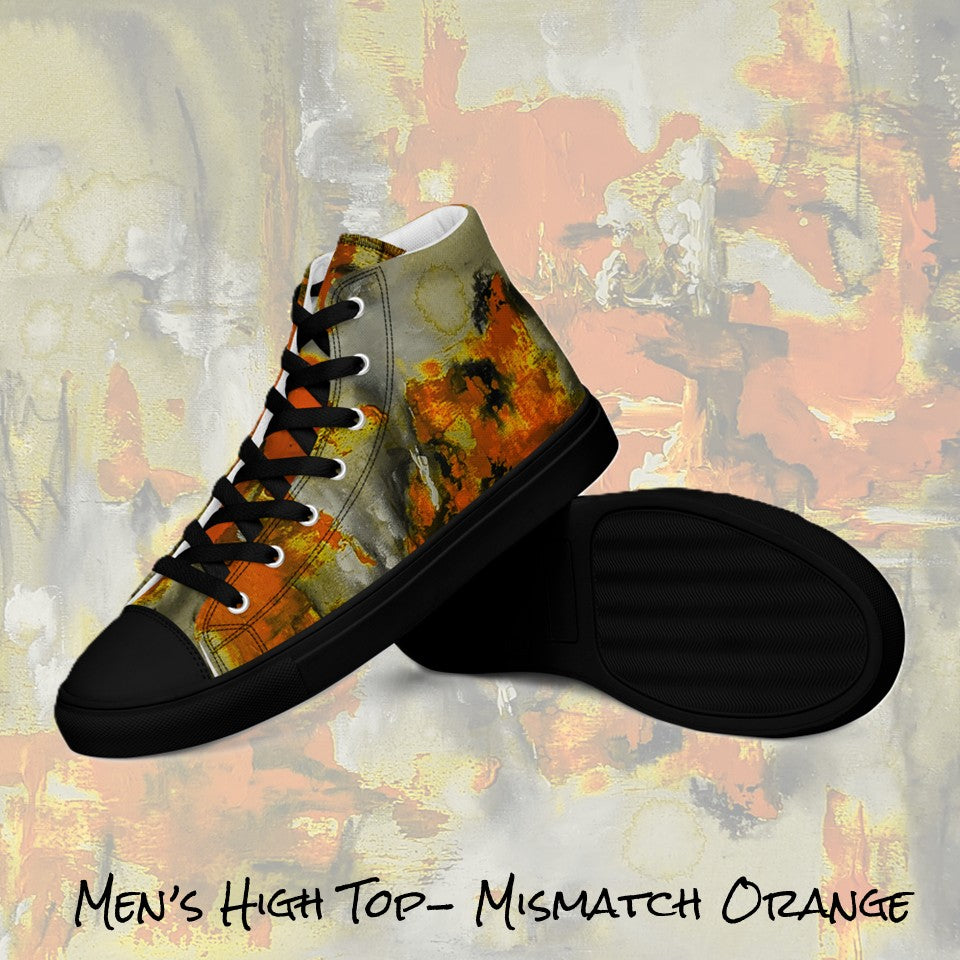 Men's High Top- Mismatch Orange