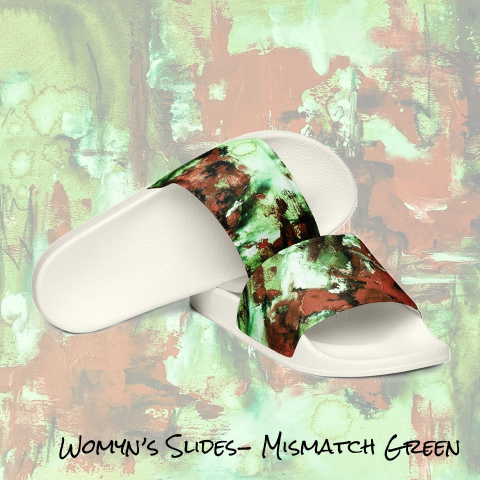 Womyn's Slides- Mismatch Green