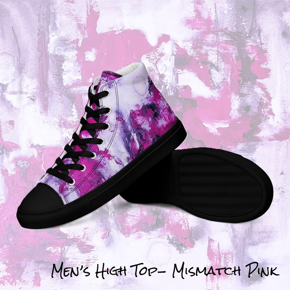 Men's High Top- Mismatch Pink