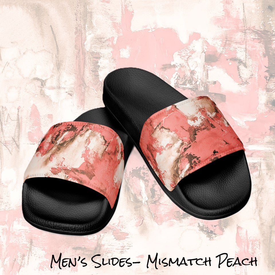 Men's Slides- Mismatch Peach