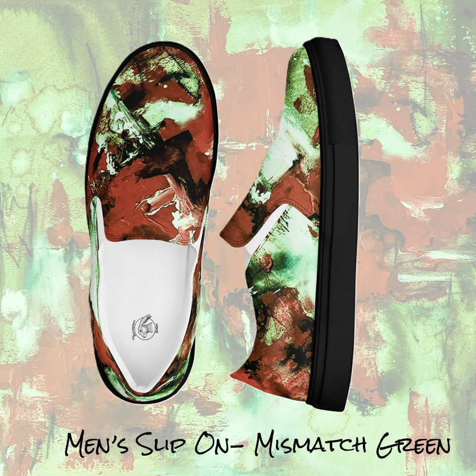 Men's Slip On- Mismatch Green