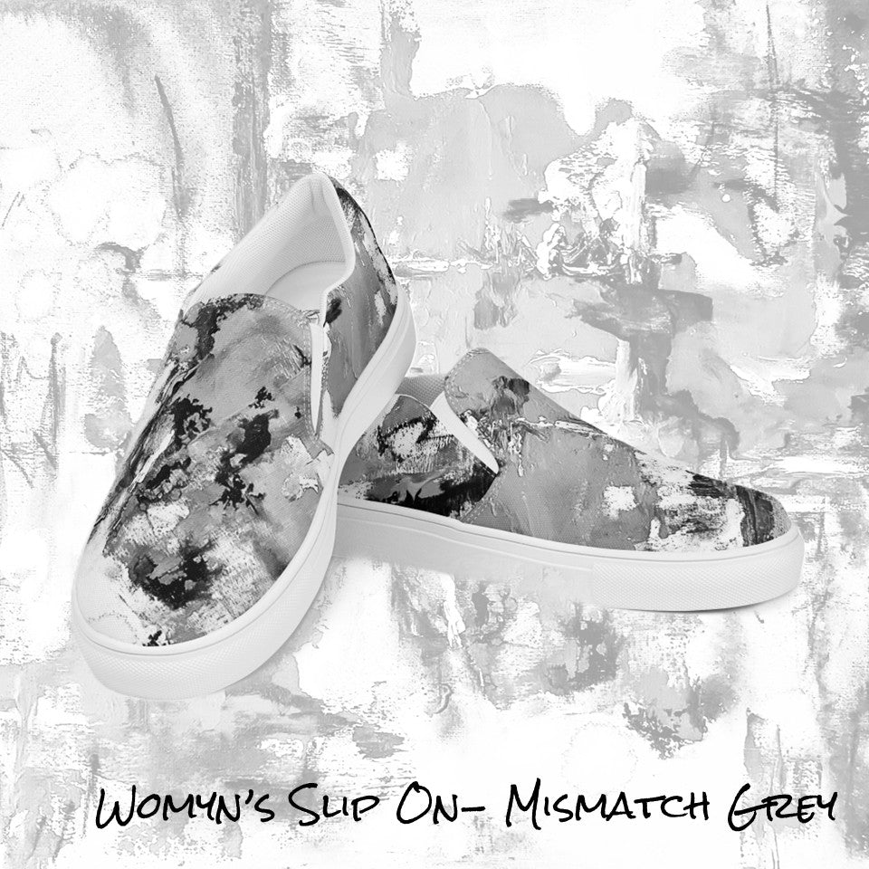 Womyn's Slip On- Mismatch Grey