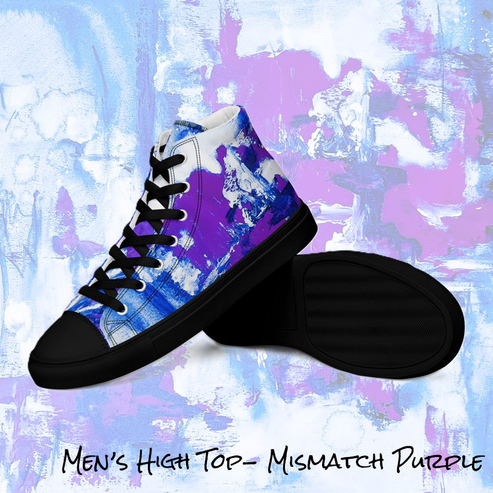 Men's High Top- Mismatch Purple