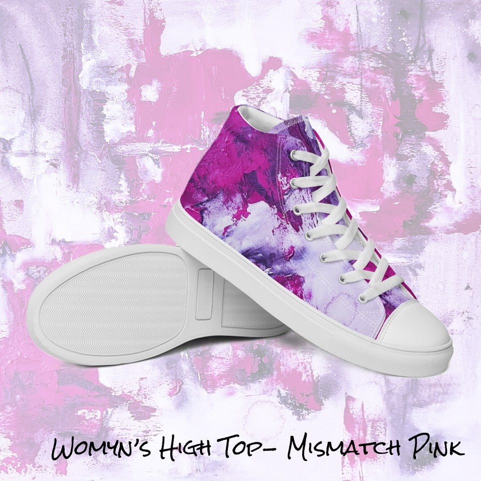 Womyn's High Top- Mismatch Pink