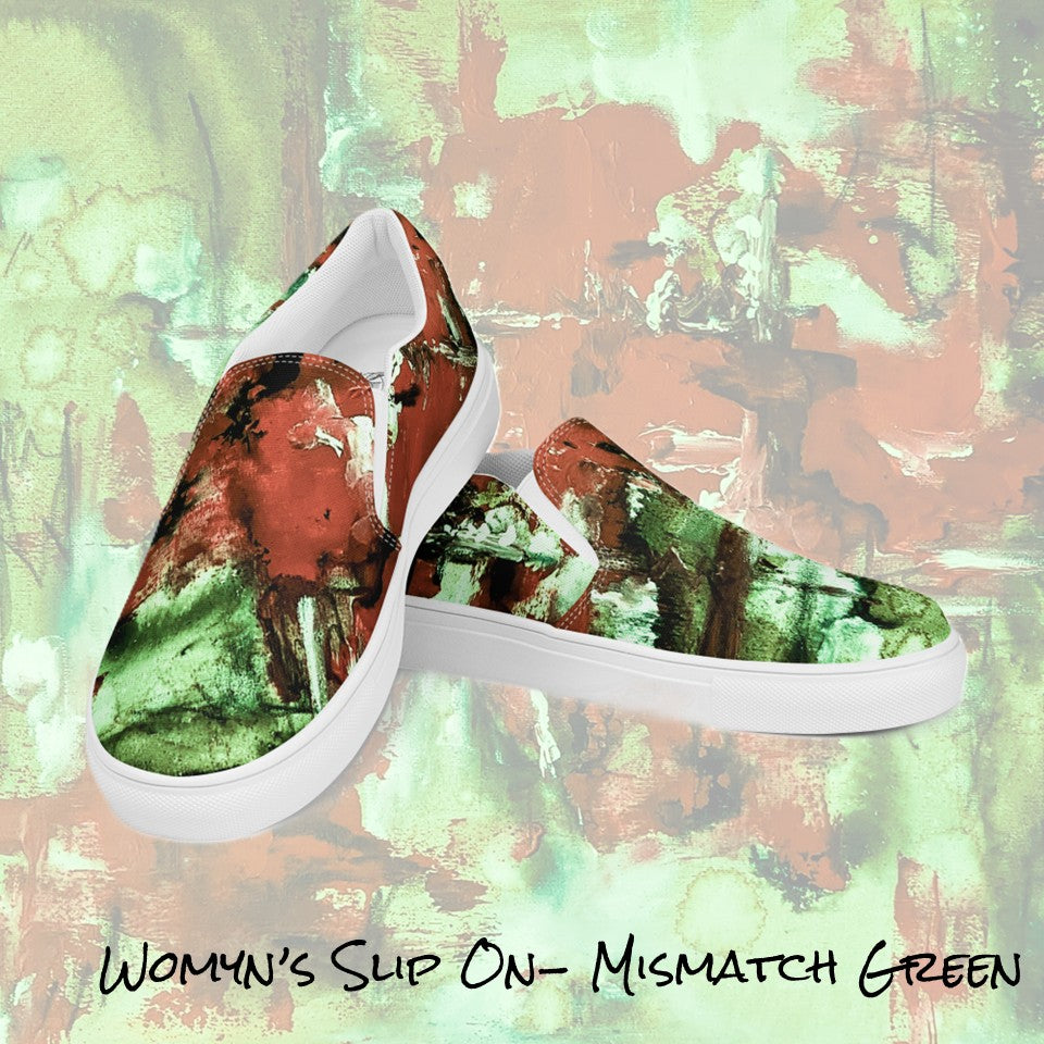 Womyn's Slip On- Mismatch Green