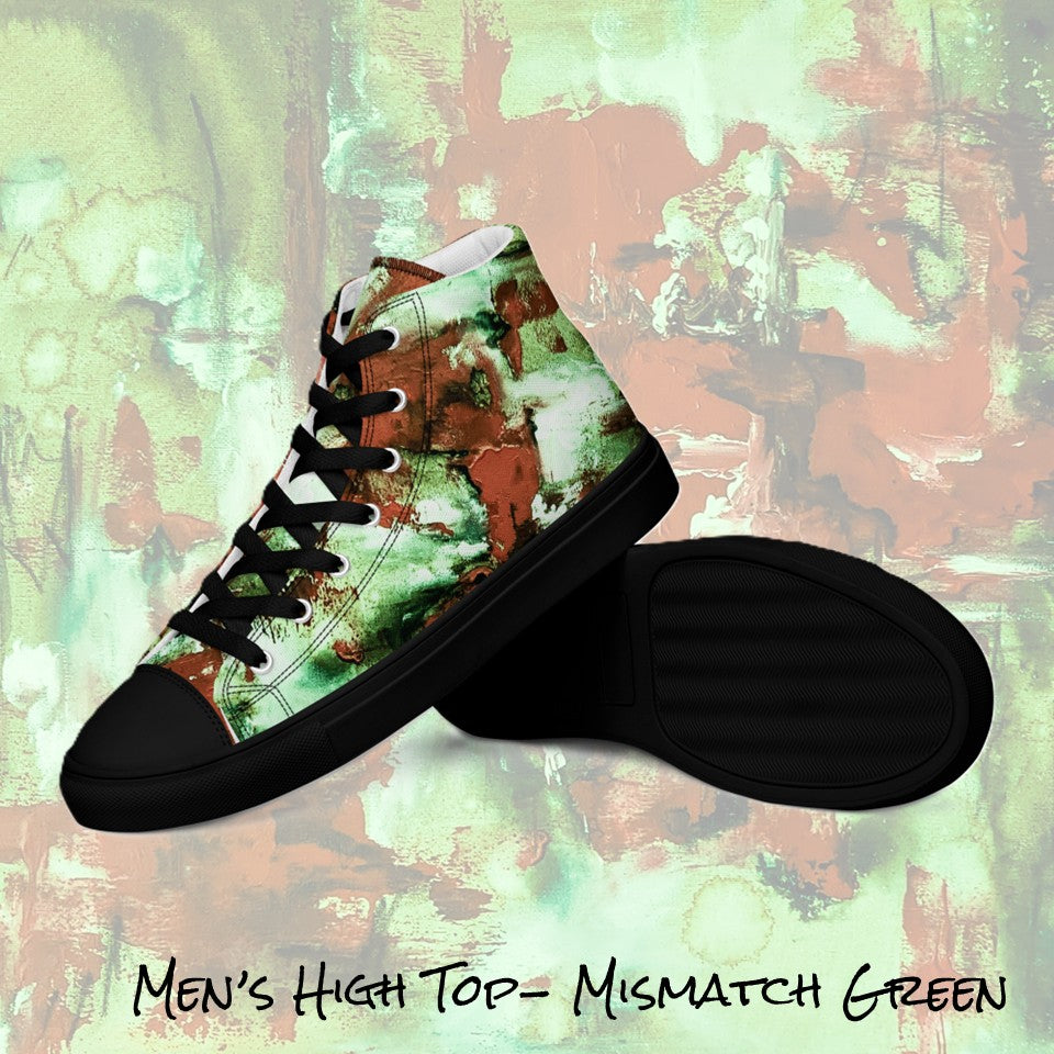 Men's High Top- Mismatch Green