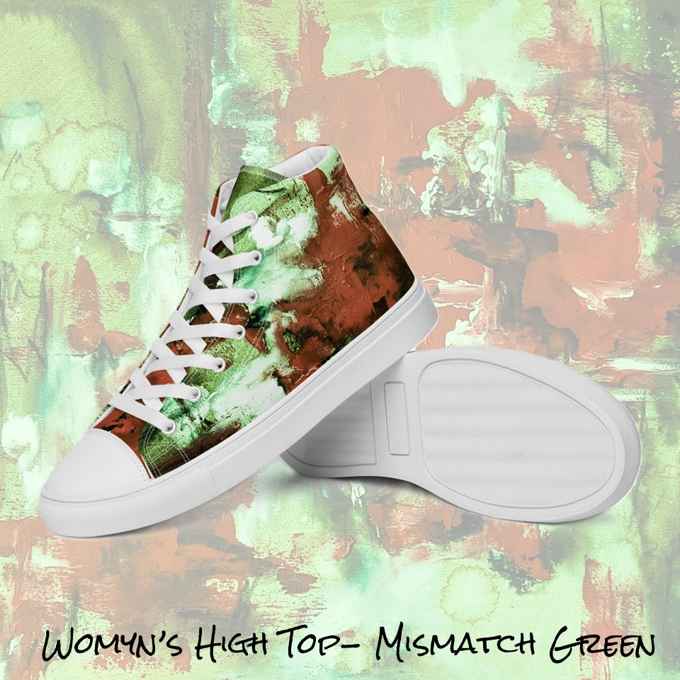 Womyn's High Top- Mismatch Green