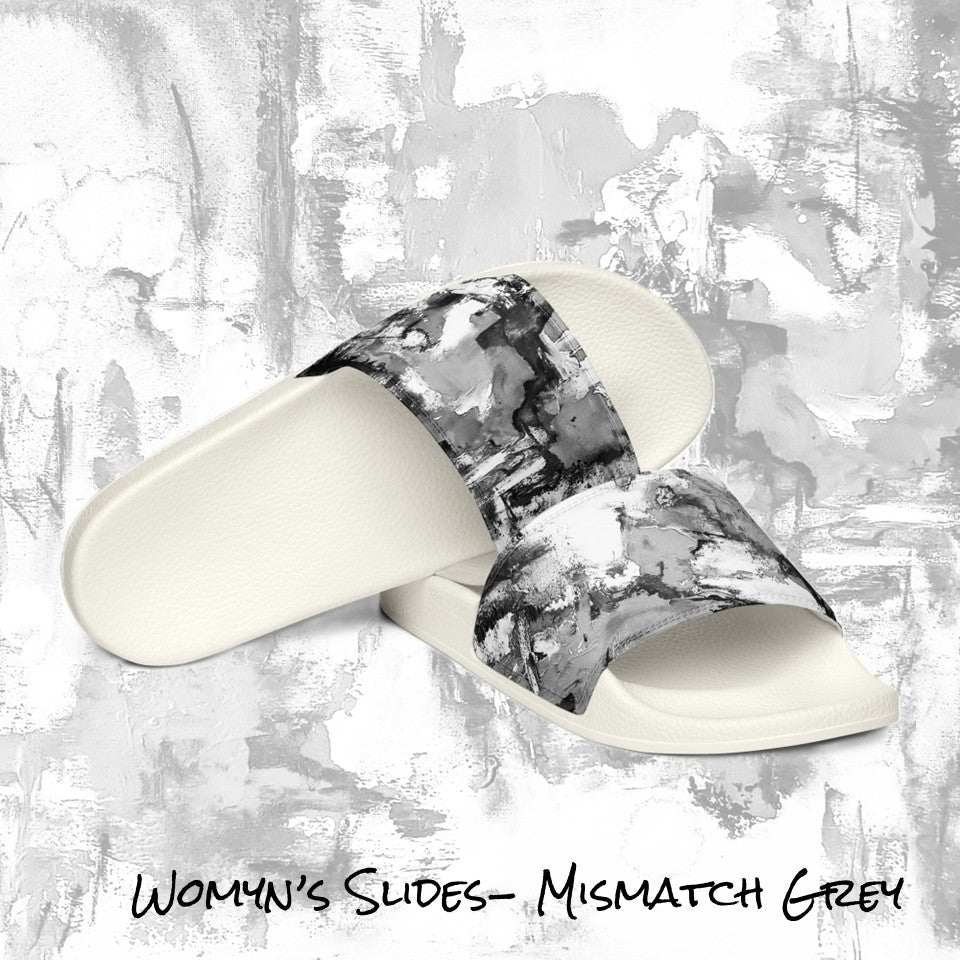 Womyn's Slides- Mismatch Grey