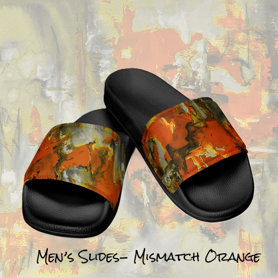 Men's Slides- Mismatch Orange
