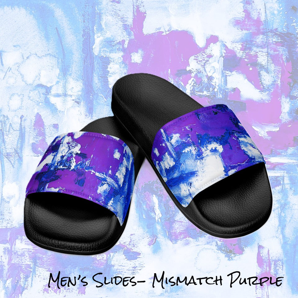 Men's Slides- Mismatch Purple