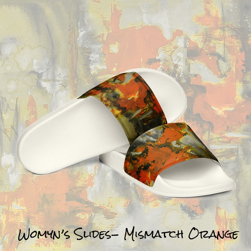 Womyn's Slides- Mismatch Orange