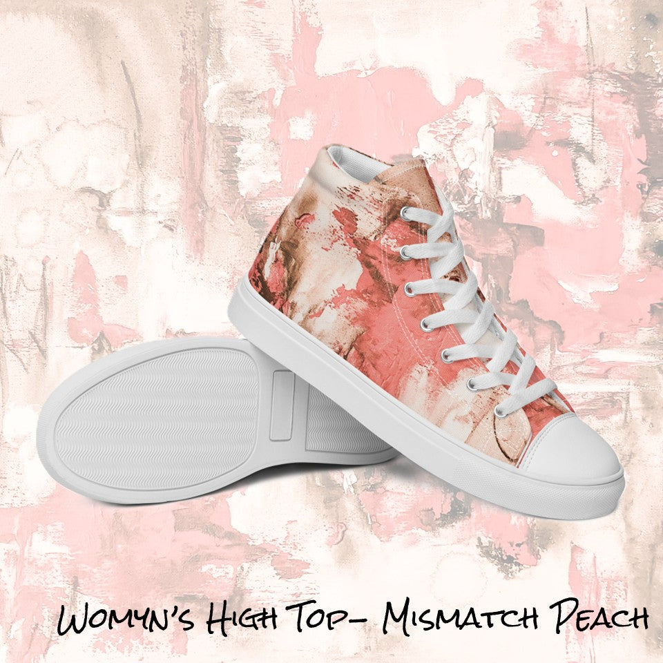 Womyn's High Top- Mismatch Peach