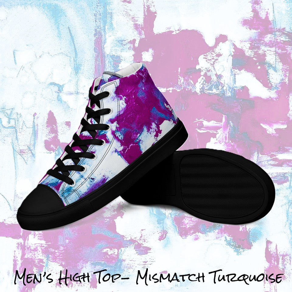 Men's High Top- Mismatch Turquoise