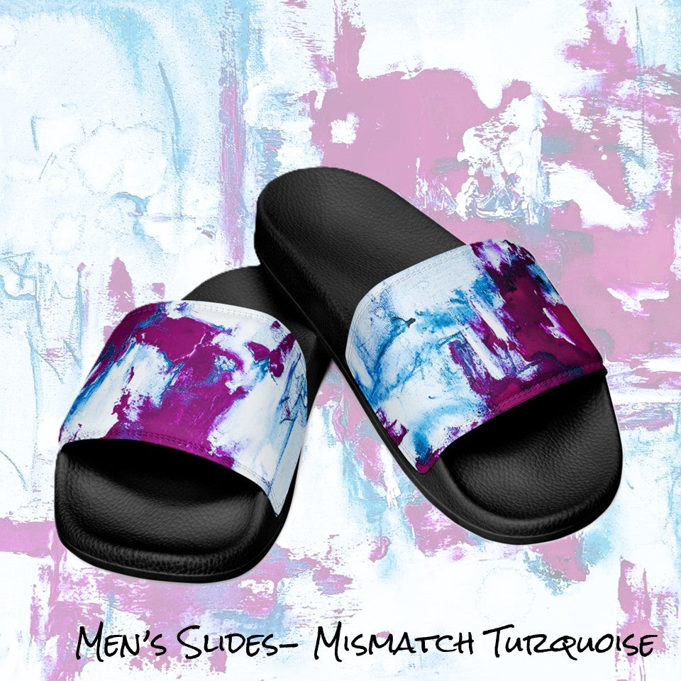 Men's Slides- Mismatch Turquoise
