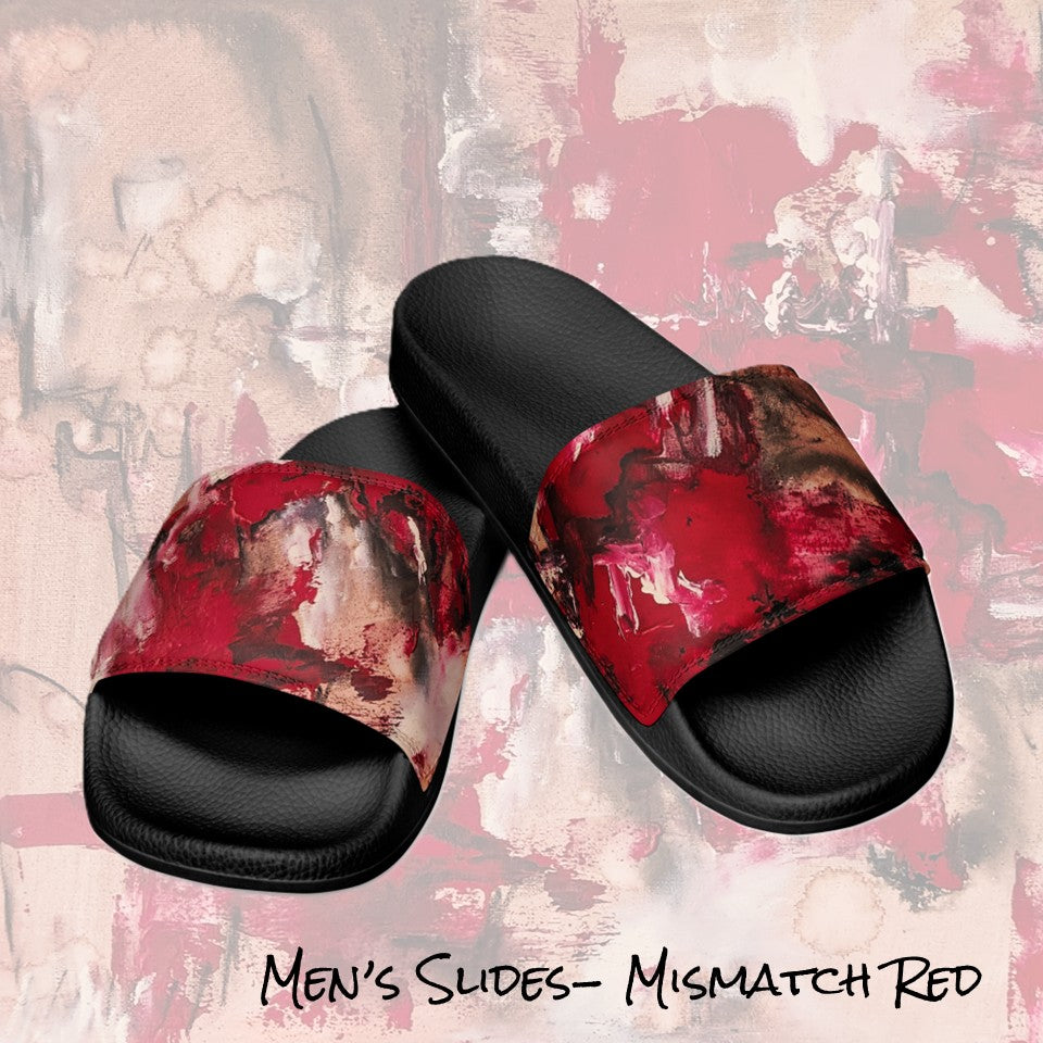 Men's Slides- Mismatch Red