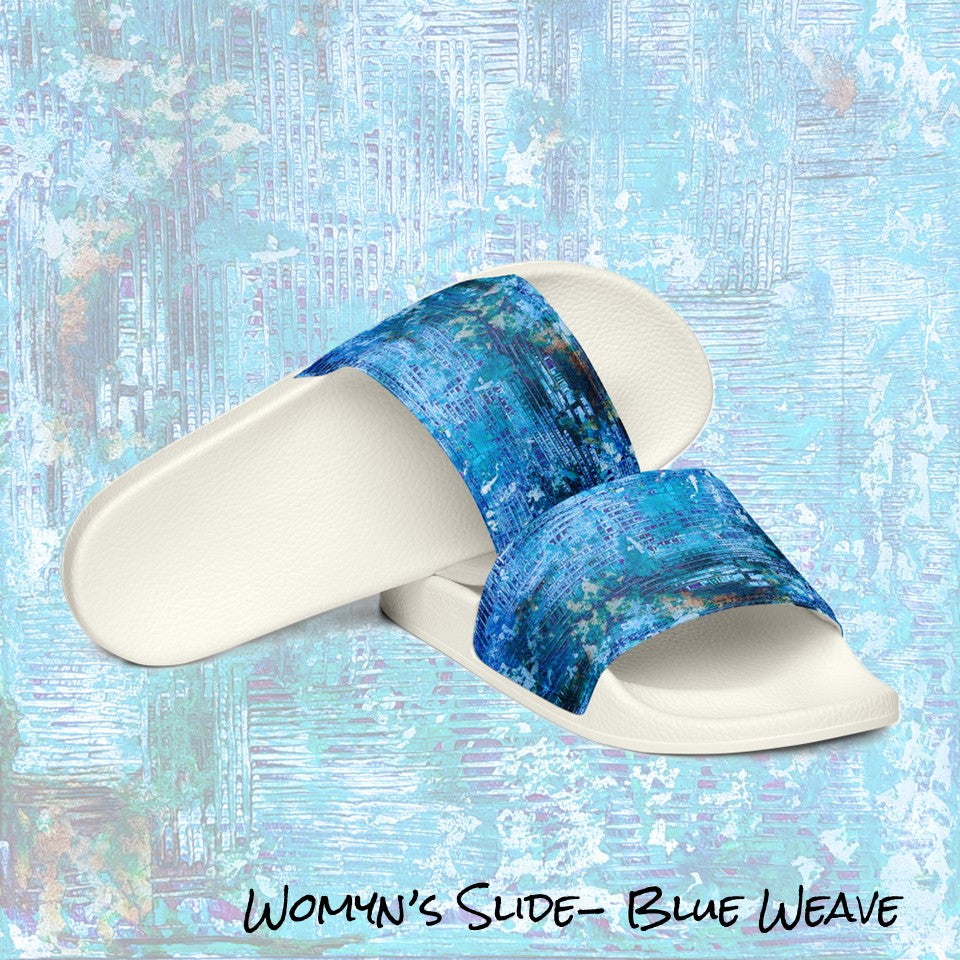 Womyn's slides- Weave Blue