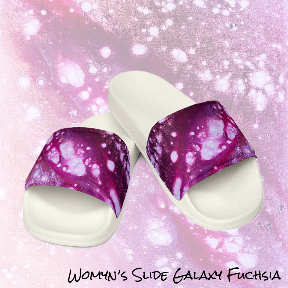 Womyn's Slides- Galaxy Fuchsia