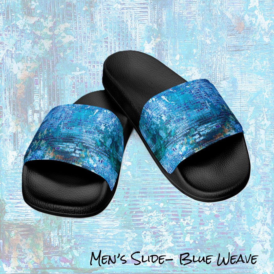 Men's slides- Weave Blue