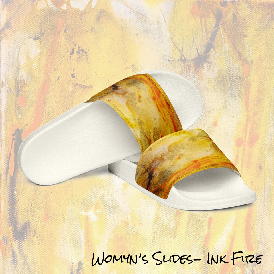 Womyn's slides- Ink Fire