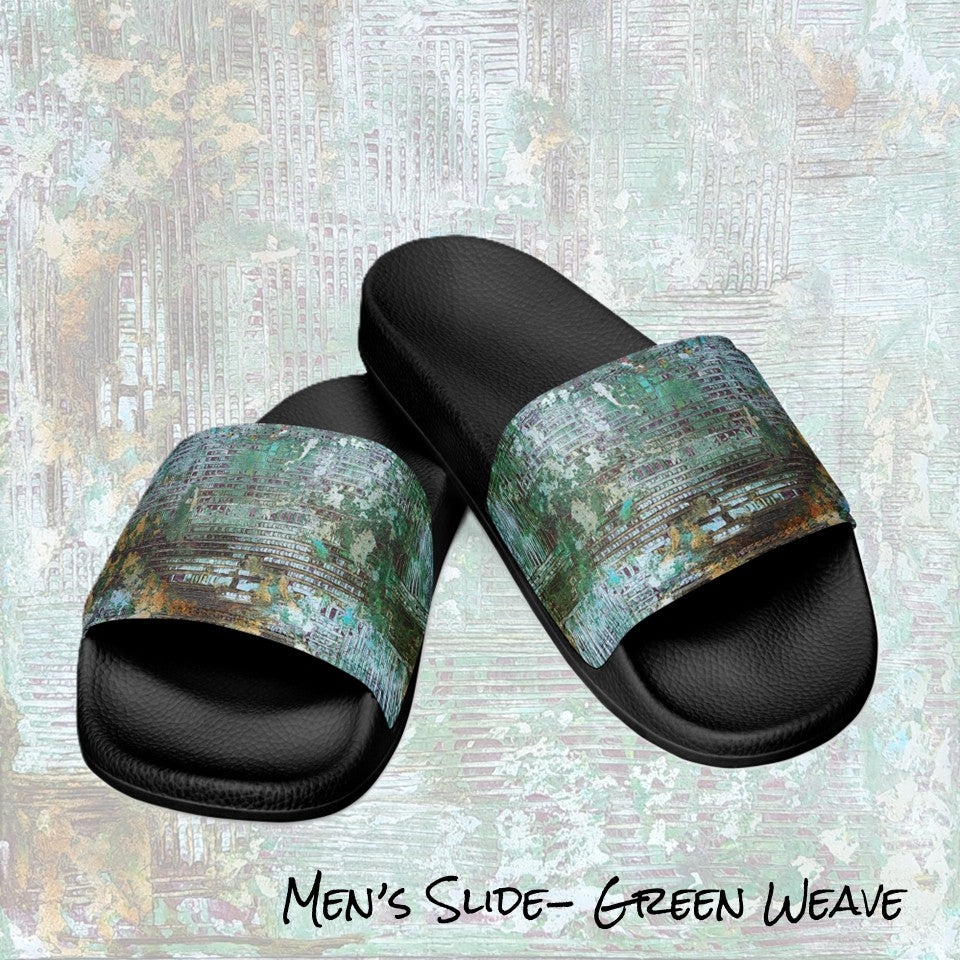 Men's slides- Weave Green