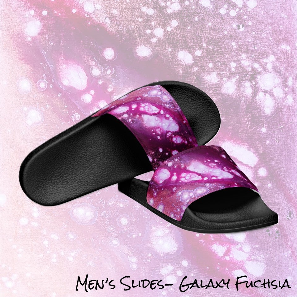Men's slides- Galaxy Fuchsia