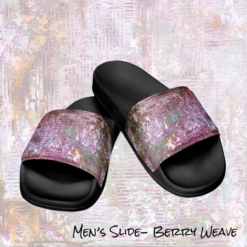 Men's Slides- Weave Berry