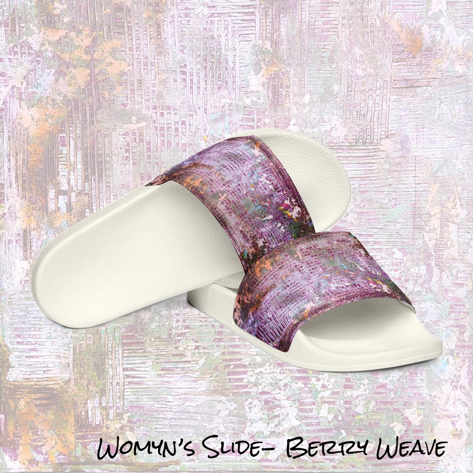 Womyn's Slides- Weave Berry