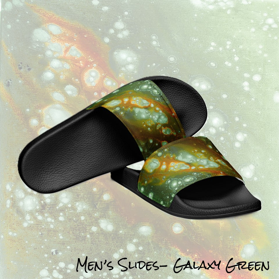 Men's Slides- Galaxy Green a.k.a. Surface of Mercury