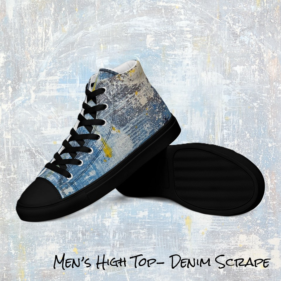 Men's High Top- Denim Scrape