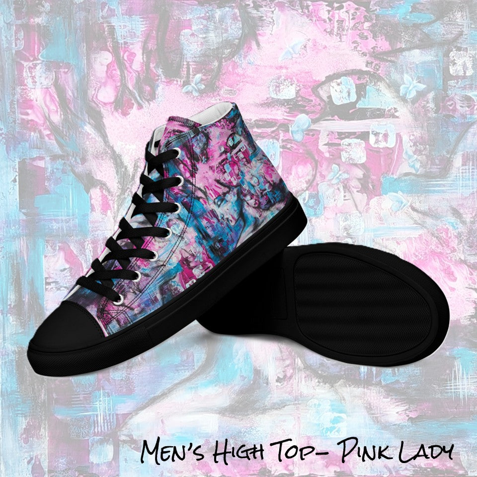 Men's High Top- Pink Lady