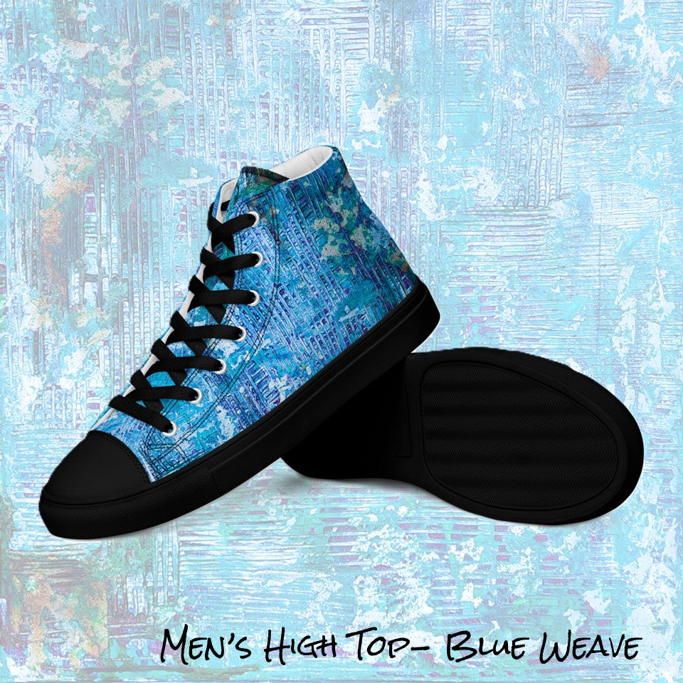 Men's High Top- Weave Blue
