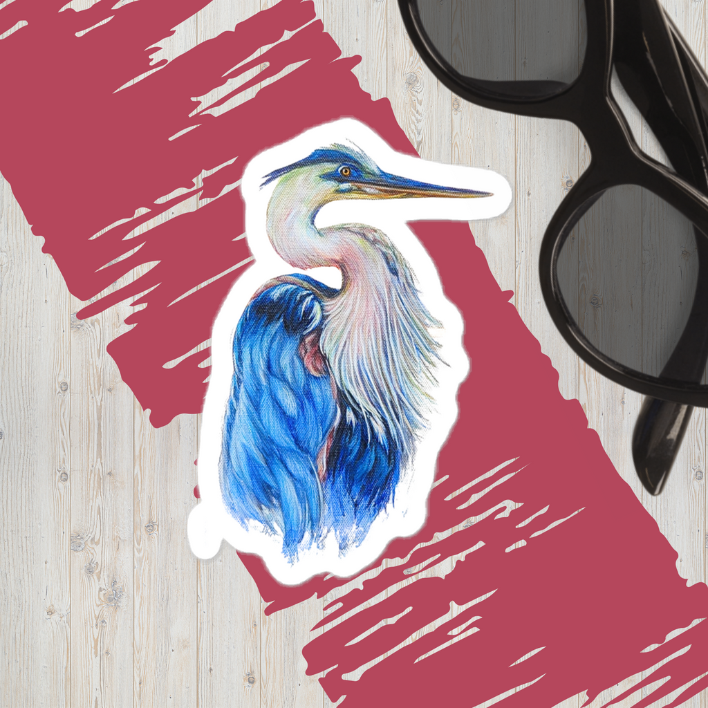 Vinyl decals- Blue Heron