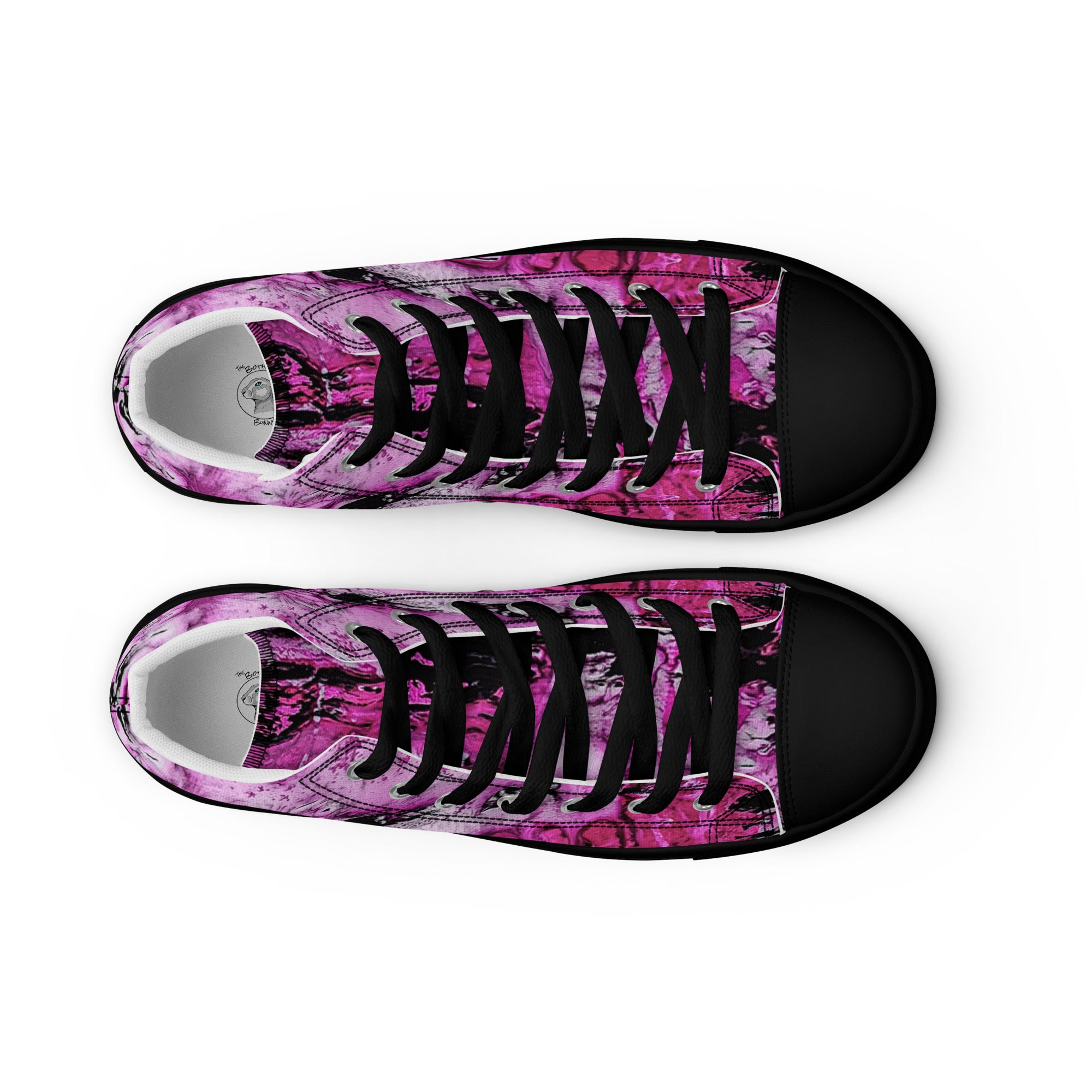 Men's High Top- Pink Marble